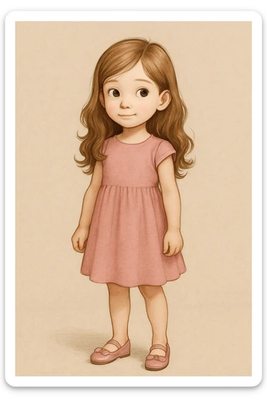 toki uzdek tik mergaitiskus plaukus ir suknele rozine ir batukus grazius bet modelis turi likt toks pat proporcijos ir poza sticker