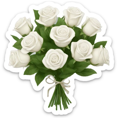 white rose bouquet  sticker