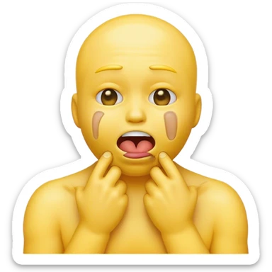 yellow emoji person choking themselves  sticker