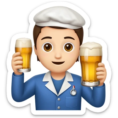 Fait une infirmière avec un verre de bière et la fête après les partiels  sticker