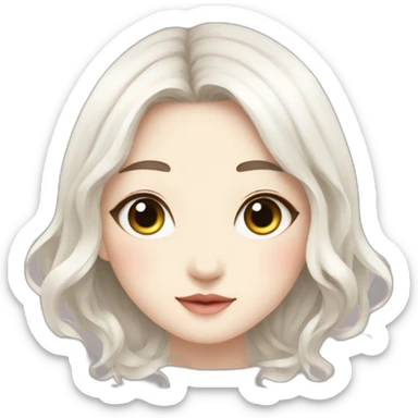 korean girl,with two moles next to each other-,siren eyes,-white gir sticker