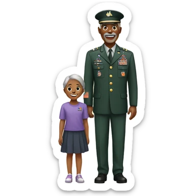 Veteran with granddaughter sticker