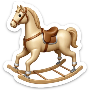 beige plus Rocking Horse sticker