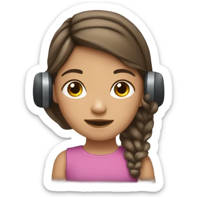 Una niña con su audífonos sticker