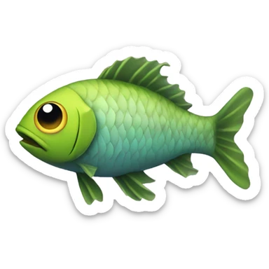 A fish with caterpiller legs sticker