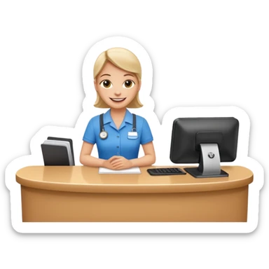 tourist \ standing on hotel reception desk  sticker