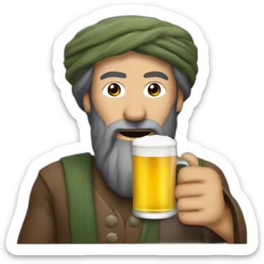 Ben-Laden-drink-a-beer sticker