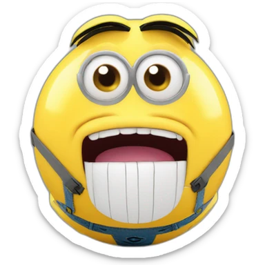 3d sphere with a cartoon minion face texture sticker