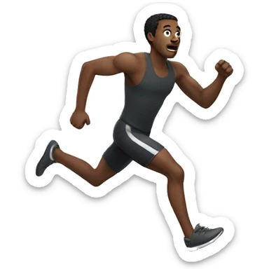 A black man running sticker