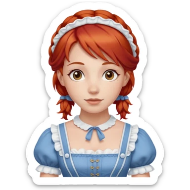 Milk themed women super hero red hair milkmaid  sticker