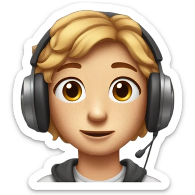 freckle-with-earphone sticker