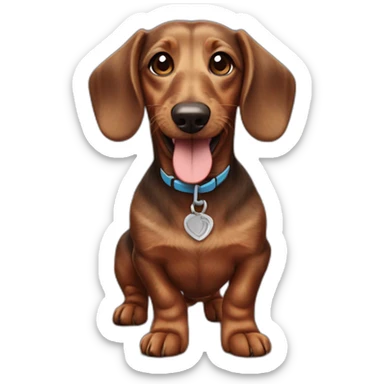 Happy brown wire-haired dachshund sticker