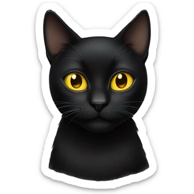 Black cat with yellow eyes sticker