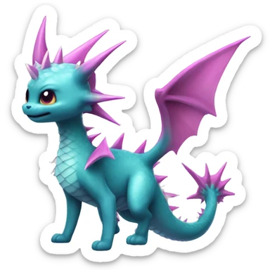 Pink Edgy Vaporeon dragon With Fins and spikes full body sticker