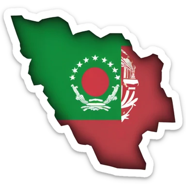 Afghanistan flag on map sticker