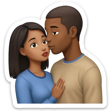 homme et femme noire qui s'embrassent sticker