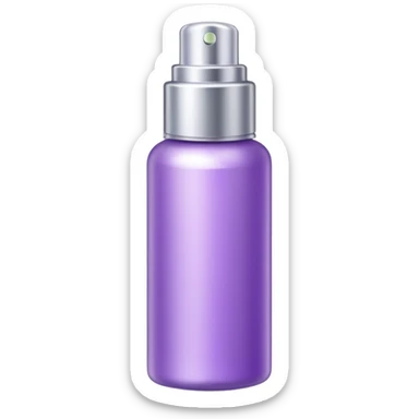 Emoji of a body highlighter spray. It is a small cylindrical purple bottle. sticker