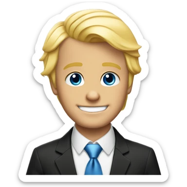 smiling boys in formal attire Blonde hair guy is Donald Trump sticker