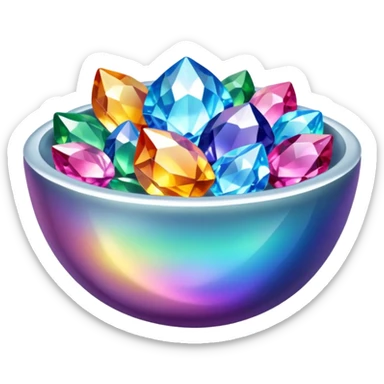 a bowl of colorful blinged crystal sticker