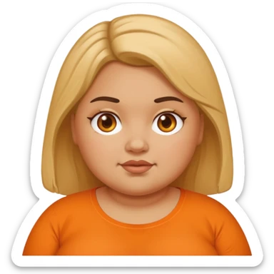 Fat girl with orange shirt sticker