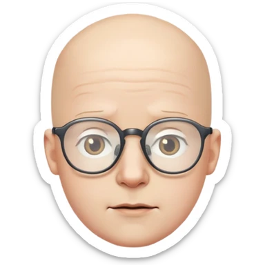 bald boy in glasses portrait sticker