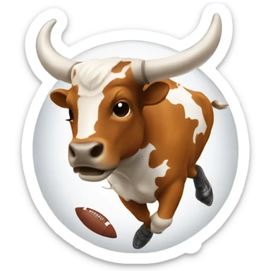 Longhorn mascot playing football sticker