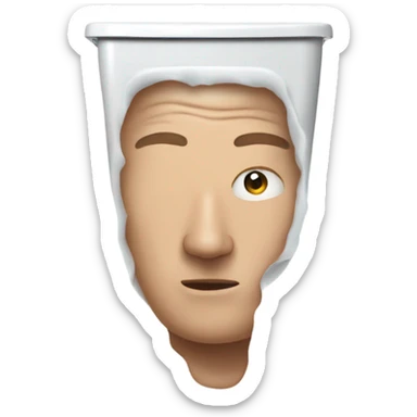 Man’s head coming out of toilet sticker