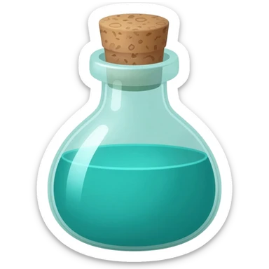Teal science jar sticker