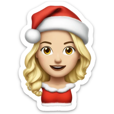 Margot Robbie as santa claus sticker