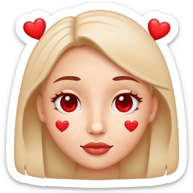 Face with hearts sticker