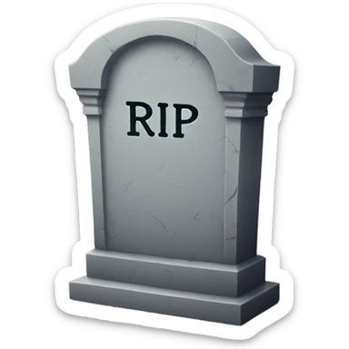tombstone with only text "RIP" on it sticker