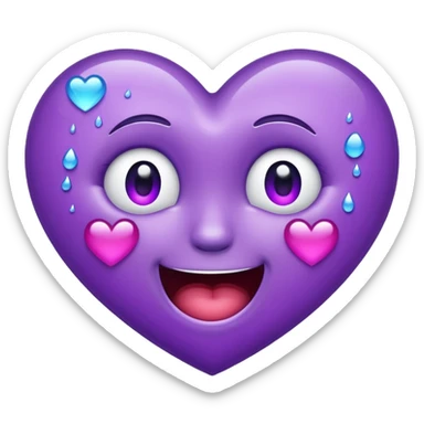 Sparkly purple heart crying laughing  sticker