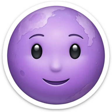 realistic Light purple moon sticker