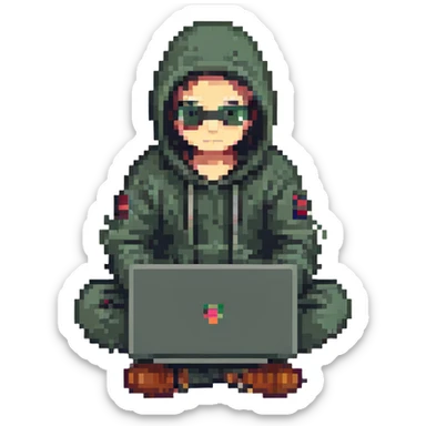 red team hacker with a laptop sticker