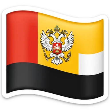 Flag of Russian empire. Horizontally up to down black yellow and white sticker