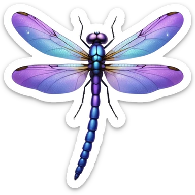 glitter purple dragonfly sticker