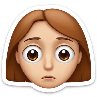 Make a depressed eyes with browns on top of an eye sticker