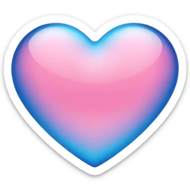 Blue and pink heart  sticker