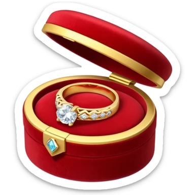 diamond jewelry ring in a red jewelry box sticker