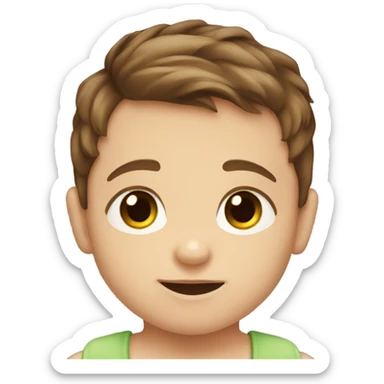 Baby boy with brown hair and hazel eyes sticker