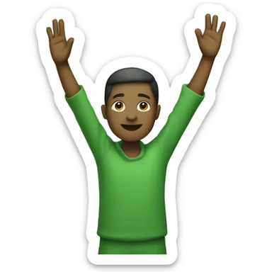 green raised arms sticker