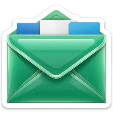 A simple emoji-style icon of a transparent green plastic gym folder envelope, slightly open, with clean edges, soft shine, and subtle shading, conveying fitness organization and active lifestyle.

 sticker