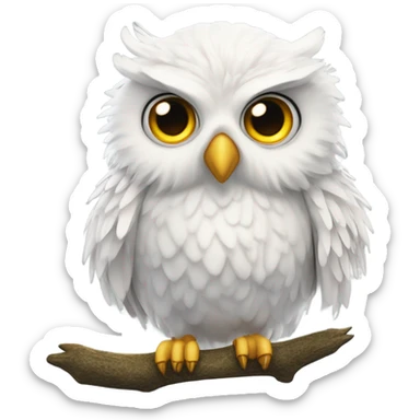 realistic white owl hedwig sticker