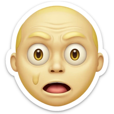 Cross eyed yellow man drooling like a moron sticker