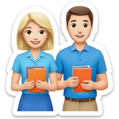 Duas Testemunha de jeová pregando com um display de revistas sticker