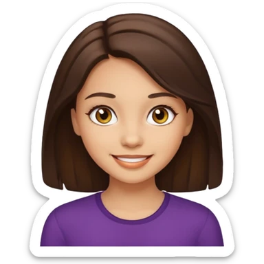 Koyu kahve sacli ela gözlü beyaz tenli guzel kiz sticker