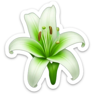 green lily flower sticker