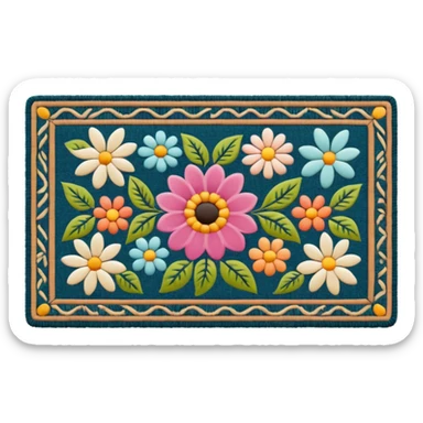 a doormat with floral patterns sticker