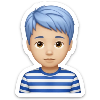 stripped shirt wearing Cute boy nice hair style. sticker