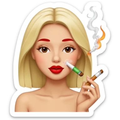 kissy face smoking weed sticker
